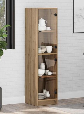VidaXL Highboard Artisan Eiken 35 x 37 x 142 cm Bewerkt hout