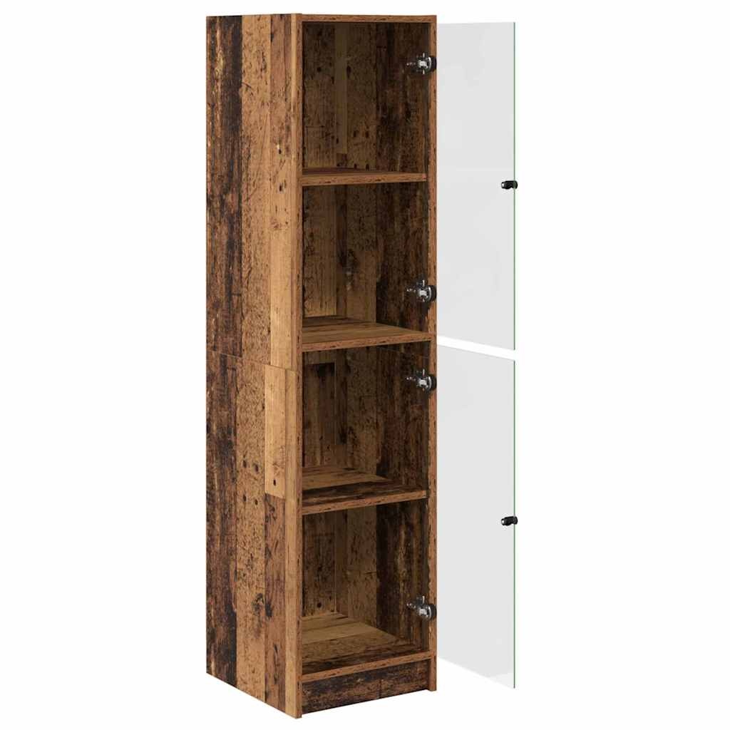 VidaXL Highboard Oud Hout 35 x 37 x 142 cm Bewerkt hout