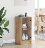 VidaXL Dressoir artisanaal eikenkleurig 35 x 37 x 76 cm Bewerkt hout