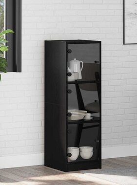 VidaXL Highboard Zwart Eiken 35 x 37 x 109 cm Bewerkt hout