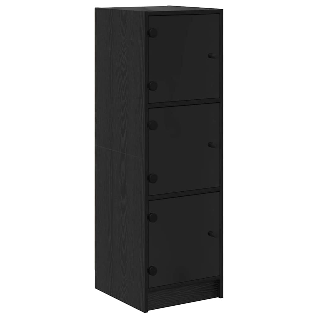 VidaXL Highboard Zwart Eiken 35 x 37 x 109 cm Bewerkt hout