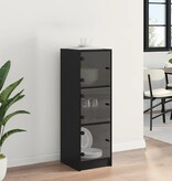 VidaXL Highboard Zwart Eiken 35 x 37 x 109 cm Bewerkt hout