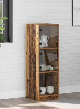 VidaXL Highboard Oud Hout 35 x 37 x 109 cm Bewerkt hout
