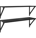 VidaXL Wandplanken 2 pcs Zwart Eiken 80 x 25 x 25,5 cm Bewerkt hout