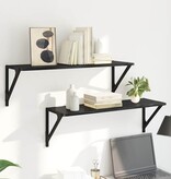 VidaXL Wandplanken 2 pcs Zwart Eiken 80 x 25 x 25,5 cm Bewerkt hout