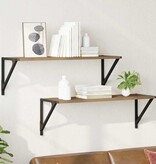 VidaXL Wandplanken 2 pcs Artisan Eiken 80 x 25 x 25,5 cm Bewerkt hout