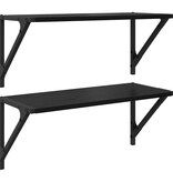 VidaXL Wandplanken 2 pcs Zwart Eiken 60 x 25 x 25,5 cm Bewerkt hout