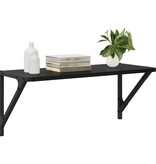 VidaXL Wandplanken 2 pcs Zwart Eiken 60 x 25 x 25,5 cm Bewerkt hout