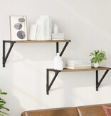 VidaXL Wandplanken 2 pcs Artisan Eiken 60 x 25 x 25,5 cm Bewerkt hout