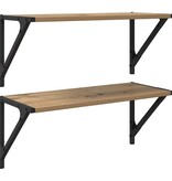 VidaXL Wandplanken 2 pcs Artisan Eiken 60 x 25 x 25,5 cm Bewerkt hout