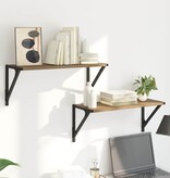 VidaXL Wandplanken 2 pcs Artisan Eiken 60 x 25 x 25,5 cm Bewerkt hout