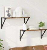 VidaXL Wandplanken 2 pcs Oud Hout 60 x 25 x 25,5 cm Bewerkt hout