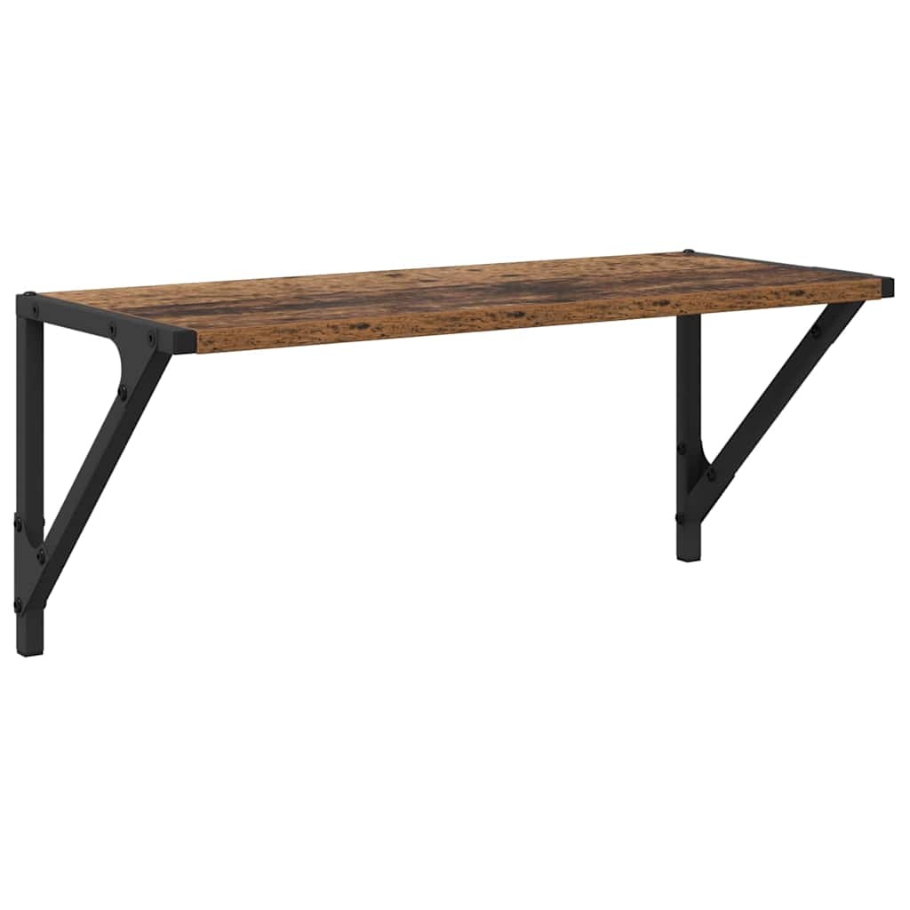 VidaXL Wandplanken 2 pcs Oud Hout 60 x 25 x 25,5 cm Bewerkt hout