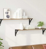 VidaXL Wandplanken 2 pcs Artisan Eiken 80 x 15 x 15,5 cm Bewerkt hout