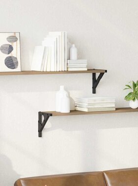 VidaXL Wandplanken 2 pcs Artisan Eiken 80 x 15 x 15,5 cm Bewerkt hout