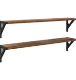 VidaXL Wandplanken 2 pcs Oud Hout 80 x 15 x 15,5 cm Bewerkt hout