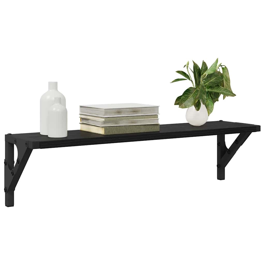 VidaXL Wandplanken 2 pcs Zwart Eiken 60 x 15 x 15,5 cm Bewerkt hout