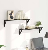 VidaXL Wandplanken 2 pcs Zwart Eiken 60 x 15 x 15,5 cm Bewerkt hout