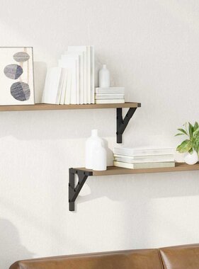 VidaXL Wandplanken 2 pcs Artisan Eiken 60 x 15 x 15,5 cm Bewerkt hout