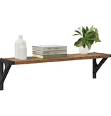 VidaXL Wandplanken 2 pcs Oud Hout 60 x 15 x 15,5 cm Bewerkt hout