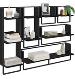 VidaXL Wandplankenset 6 pcs Zwart Eiken 100 x 25 x 30 cm Bewerkt hout