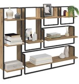 VidaXL Wandplankenset met plank 6 pcs Artisan Eiken 100 x 25 x 30 cm
