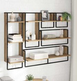 VidaXL Wandplankenset met plank 6 pcs Artisan Eiken 100 x 25 x 30 cm