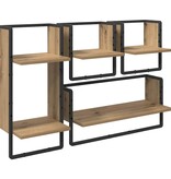 VidaXL Wandplankenset 4 pcs Artisan Eiken 65 x 25 x 30 cm Bewerkt hout