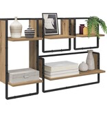 VidaXL Wandplankenset 4 pcs Artisan Eiken 65 x 25 x 30 cm Bewerkt hout