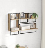 VidaXL Wandplankenset 4 pcs Artisan Eiken 65 x 25 x 30 cm Bewerkt hout