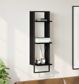 VidaXL Wandplank met plank Zwart Eiken 30 x 25 x 100 cm Bewerkt hout