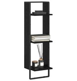 VidaXL Wandplank met plank Zwart Eiken 30 x 25 x 100 cm Bewerkt hout