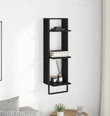 VidaXL Wandplank met plank Zwart Eiken 30 x 25 x 100 cm Bewerkt hout