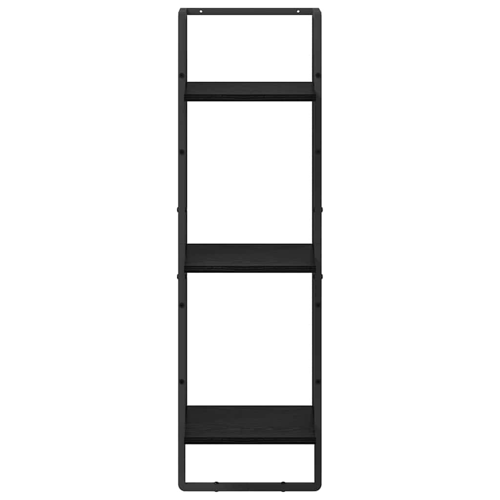 VidaXL Wandplank met plank Zwart Eiken 30 x 25 x 100 cm Bewerkt hout