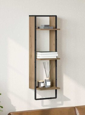 VidaXL Wandplank met plank Artisan Eiken 30 x 25 x 100 cm Bewerkt hout