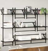 VidaXL Wandplankenset 6 pcs Zwart Eiken 100 x 25 x 30 cm Bewerkt hout