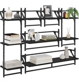 VidaXL Wandplankenset 6 pcs Zwart Eiken 100 x 25 x 30 cm Bewerkt hout