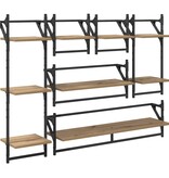 VidaXL Wandplankenset met plank 6 pcs Artisan Eiken 100 x 25 x 30 cm