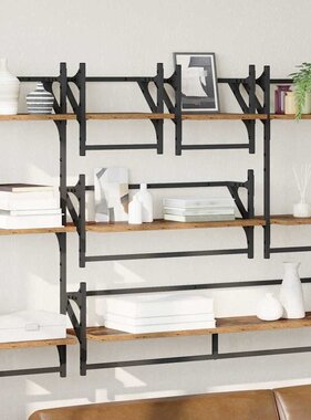 VidaXL Wandplankenset 6 pcs Oud Hout 100 x 25 x 30 cm Bewerkt hout