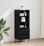 VidaXL Highboard met lade Zwart Eiken 40 x 36 x 110 cm Bewerkt hout