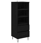 VidaXL Highboard met lade Zwart Eiken 40 x 36 x 110 cm Bewerkt hout