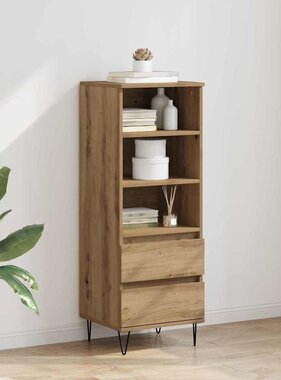 VidaXL Highboard met lade Artisan Eiken 40 x 36 x 110 cm Bewerkt hout