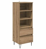 VidaXL Highboard met lade Artisan Eiken 40 x 36 x 110 cm Bewerkt hout