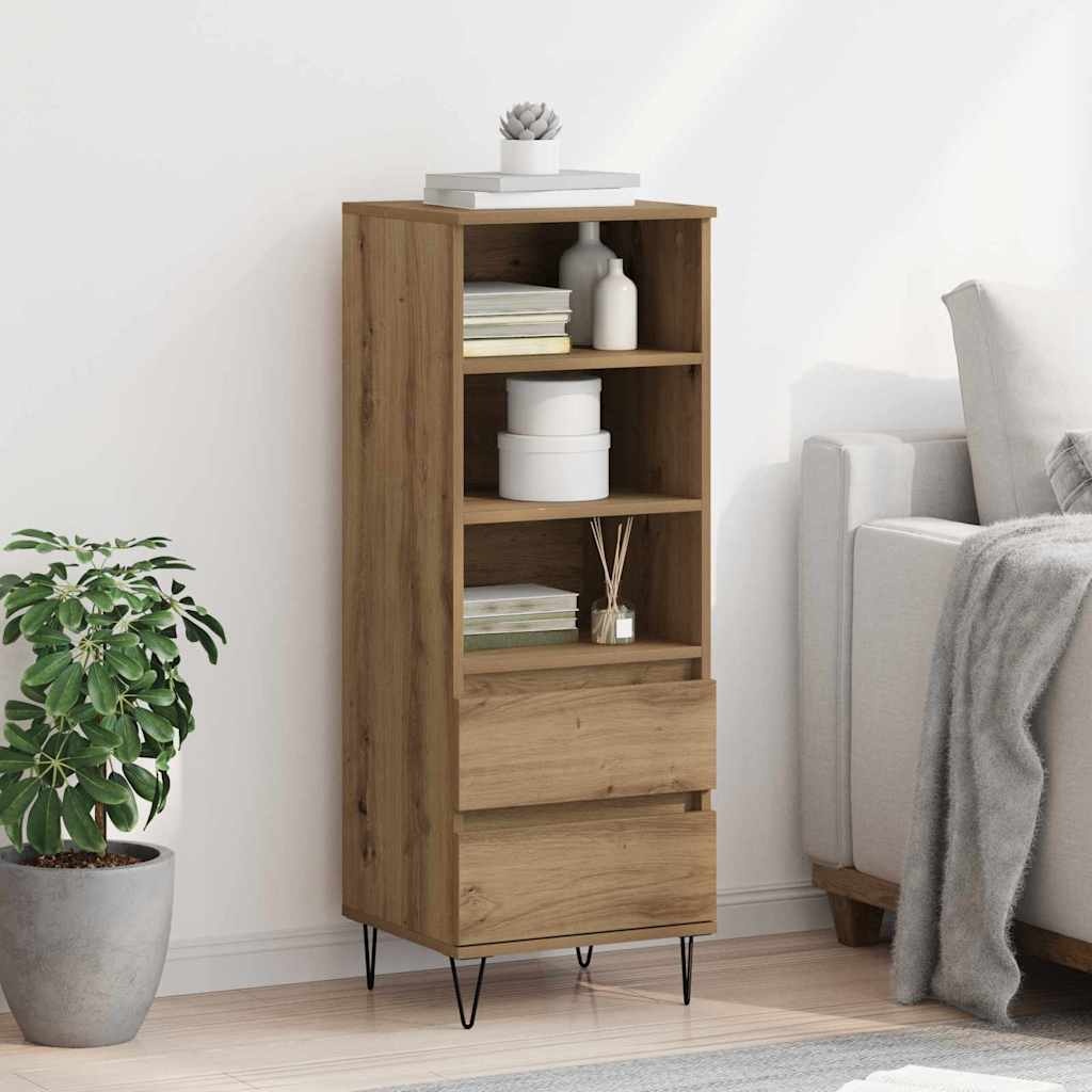 VidaXL Highboard met lade Artisan Eiken 40 x 36 x 110 cm Bewerkt hout