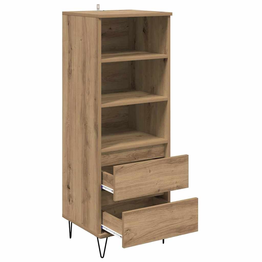 VidaXL Highboard met lade Artisan Eiken 40 x 36 x 110 cm Bewerkt hout