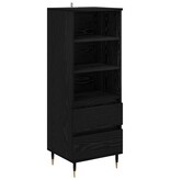 VidaXL Highboard met lade Zwart Eiken 40 x 36 x 110 cm Bewerkt hout
