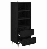 VidaXL Highboard met lade Zwart Eiken 40 x 36 x 110 cm Bewerkt hout