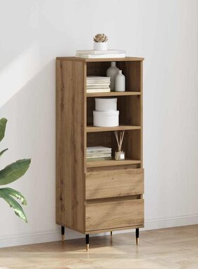VidaXL Highboard met lade Artisan Eiken 40 x 36 x 110 cm Bewerkt hout