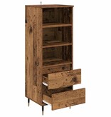 VidaXL Highboard met lade Oud Hout 40 x 36 x 110 cm Bewerkt hout