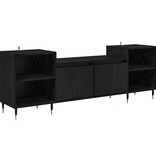 VidaXL TV-kast Zwart Eiken 160 x 35 x 55 cm Bewerkt hout